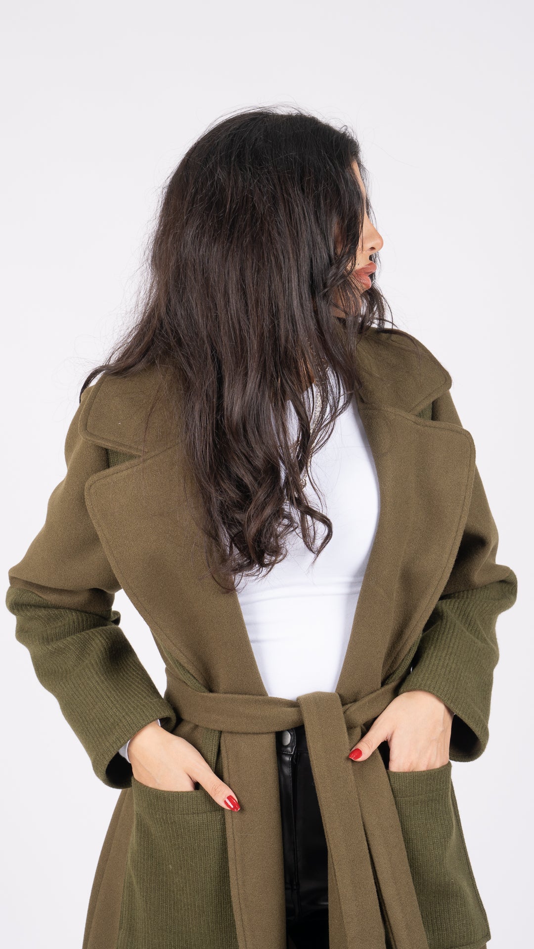 Mix Material Coat جاكيت