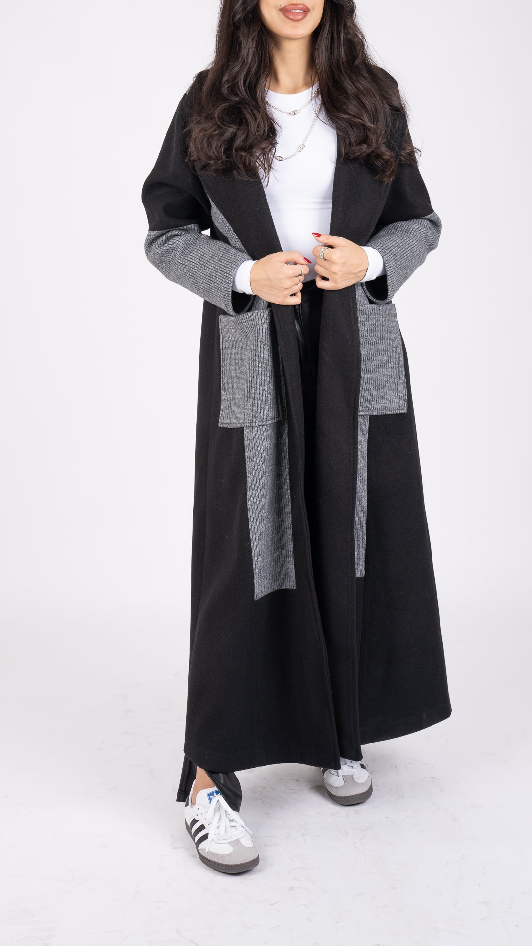 Mix Material Coat  جاكيت