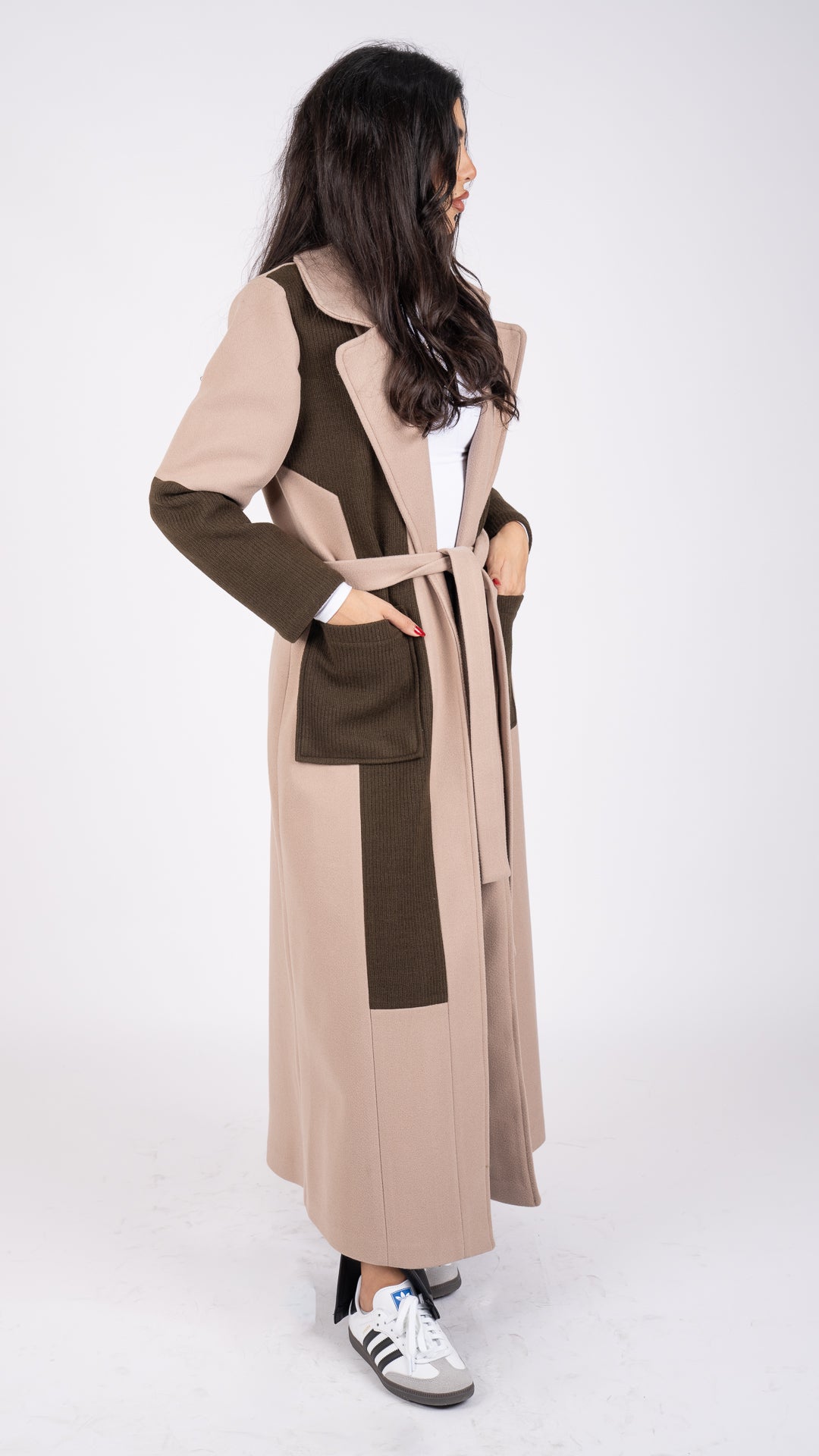 Mix Material Coat  جاكيت