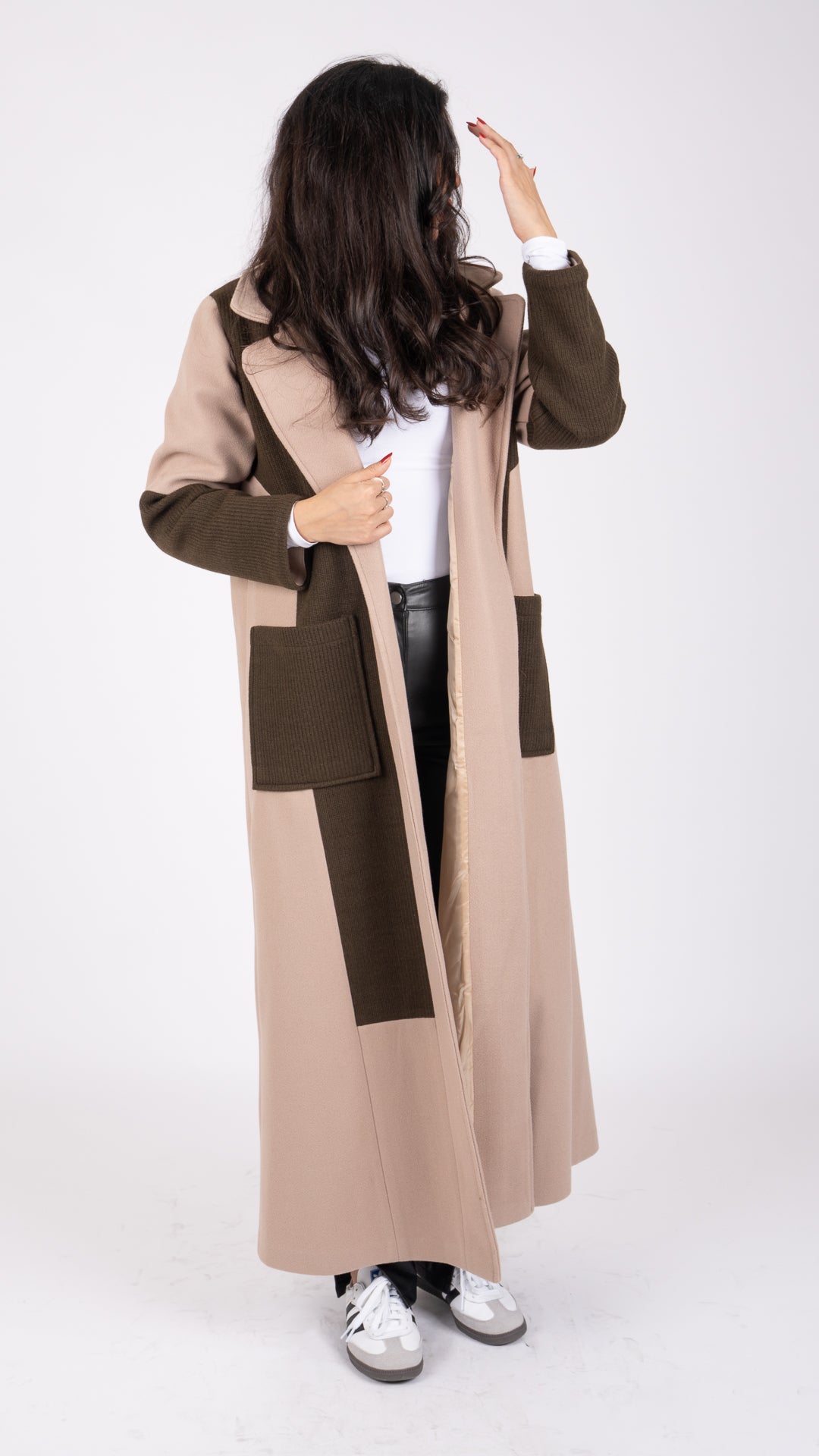 Mix Material Coat  جاكيت