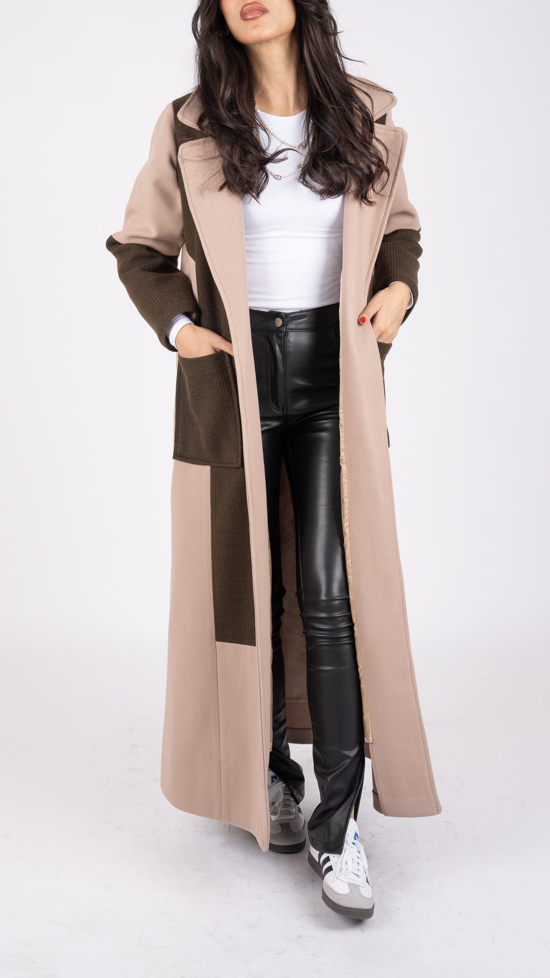 Mix Material Coat  جاكيت