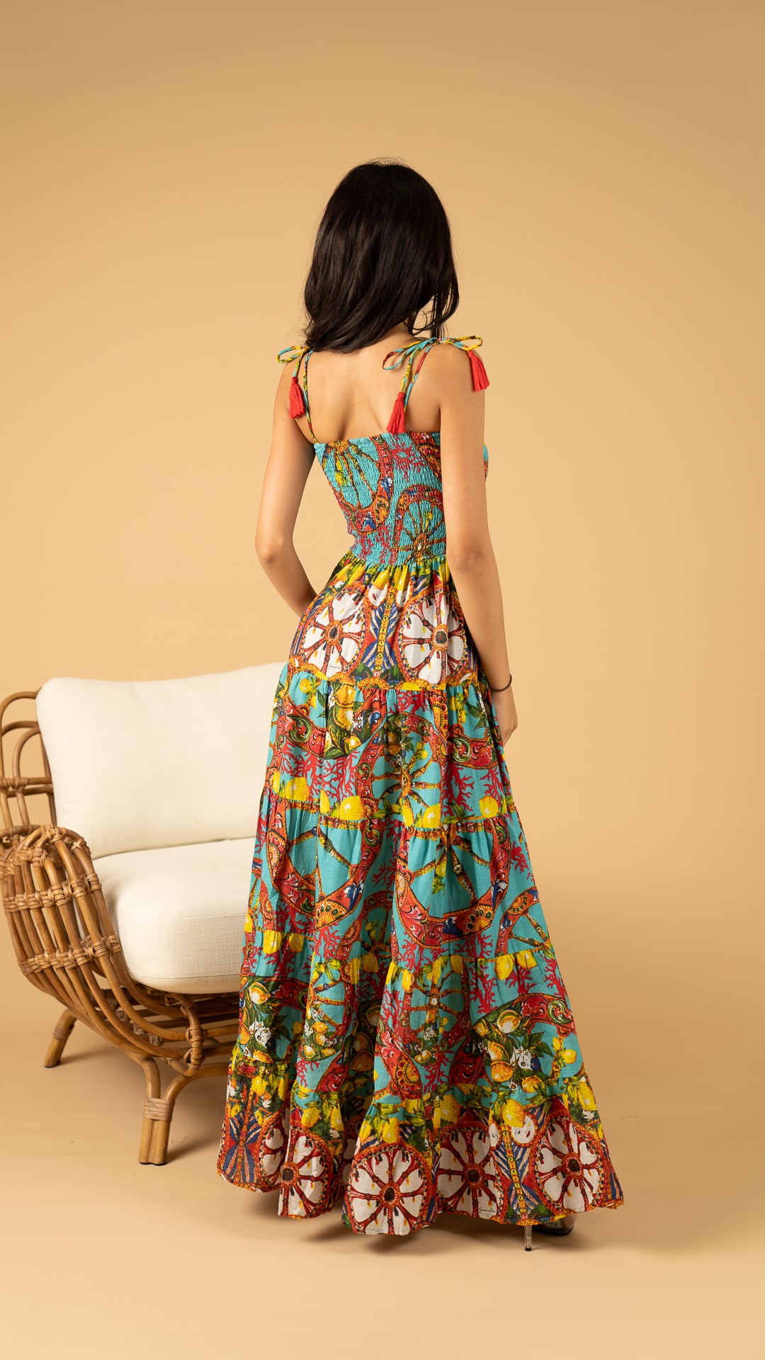 Blue Long Summer Dress نفنوف