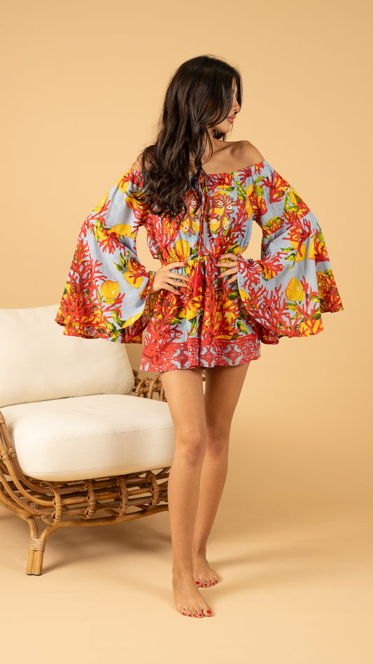 Gray Summer Short Jumpsuit جمبسوت