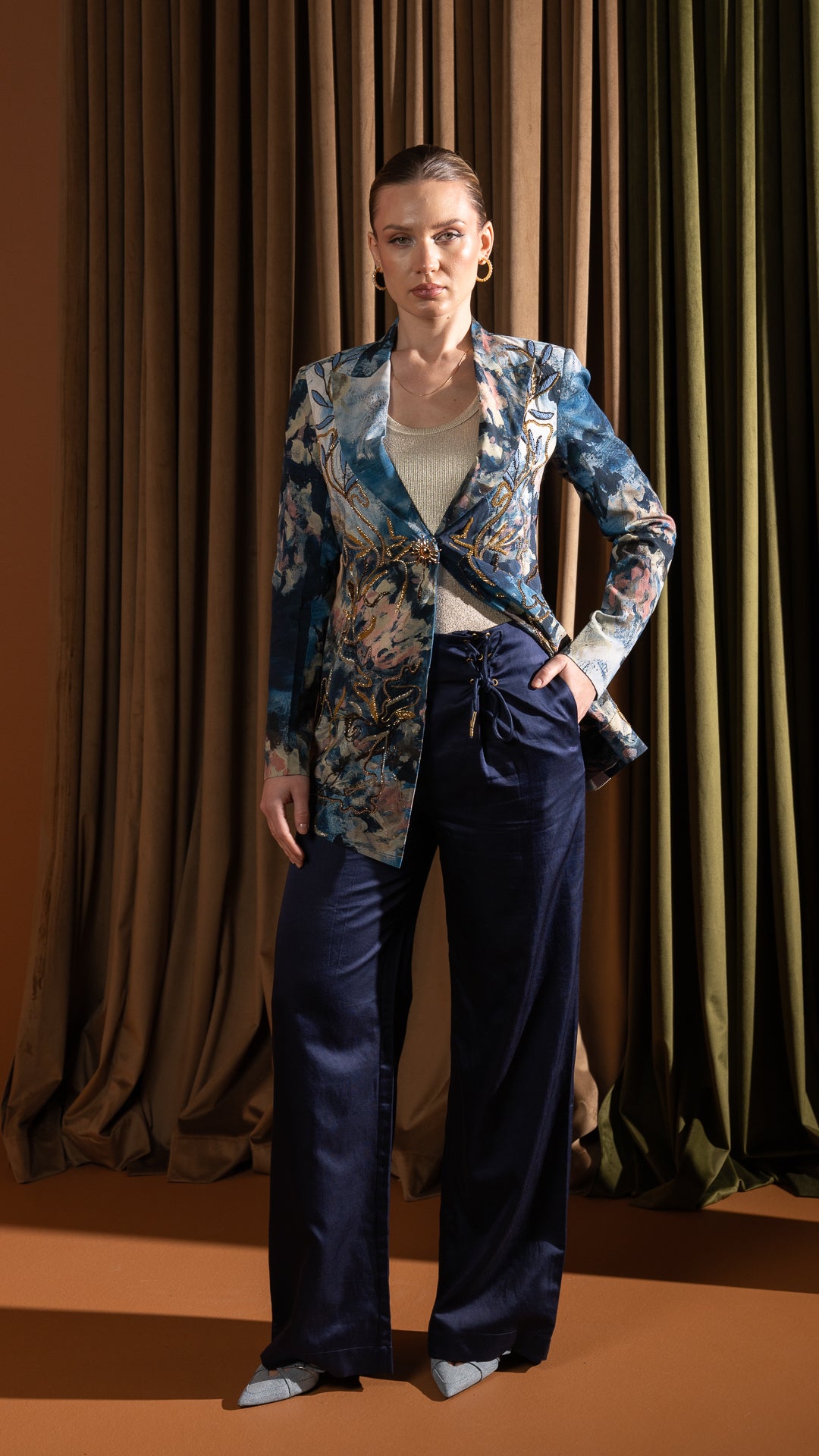 Muse Flow Pants In Navy Blue