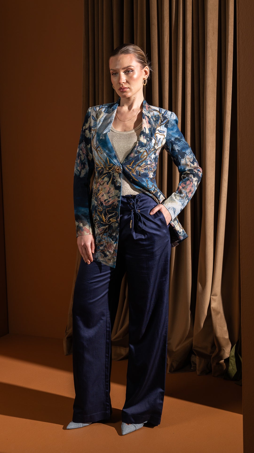 Muse Flow Pants In Navy Blue