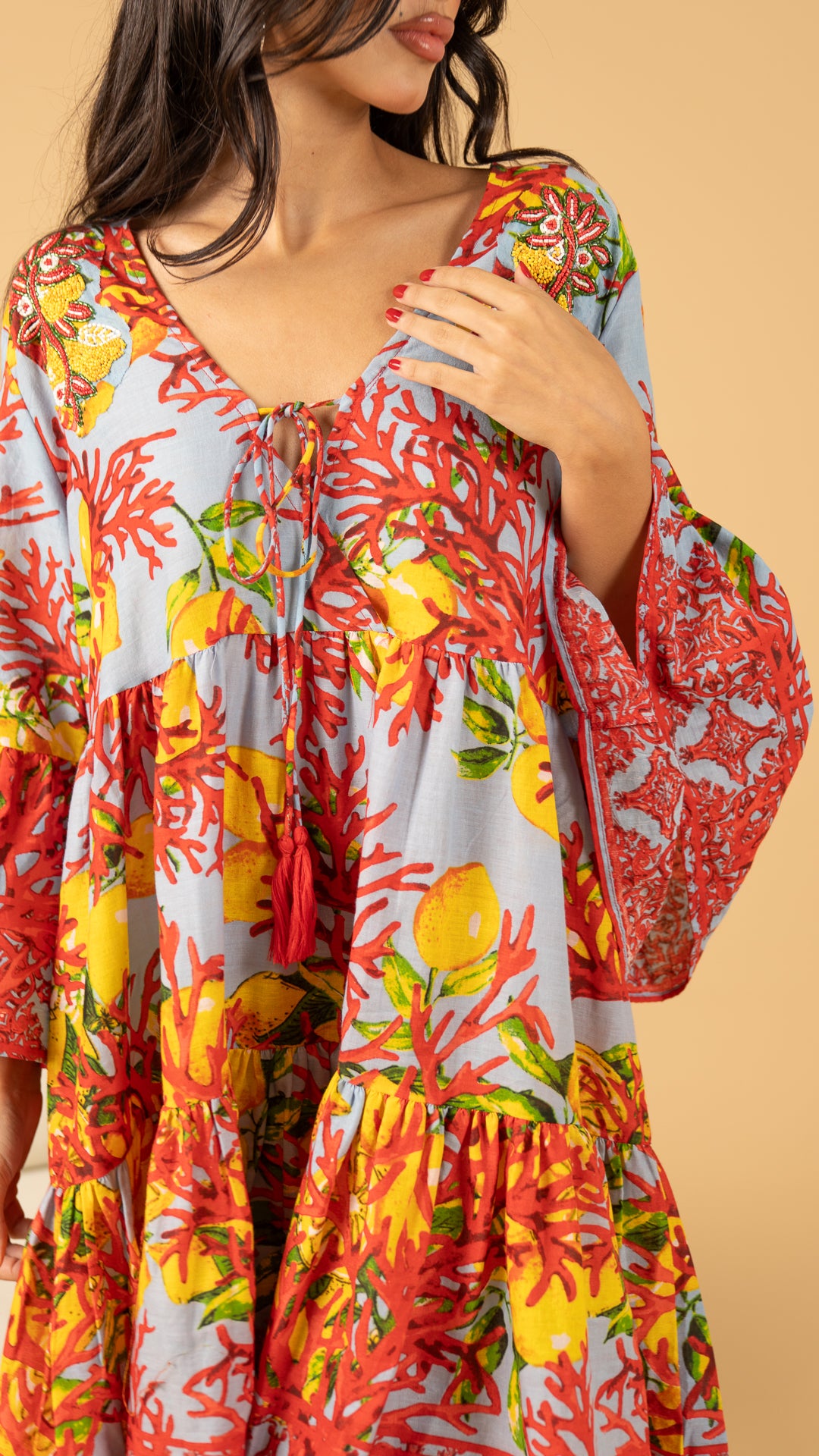 Gray Summer Dress نفنوف / Open Front