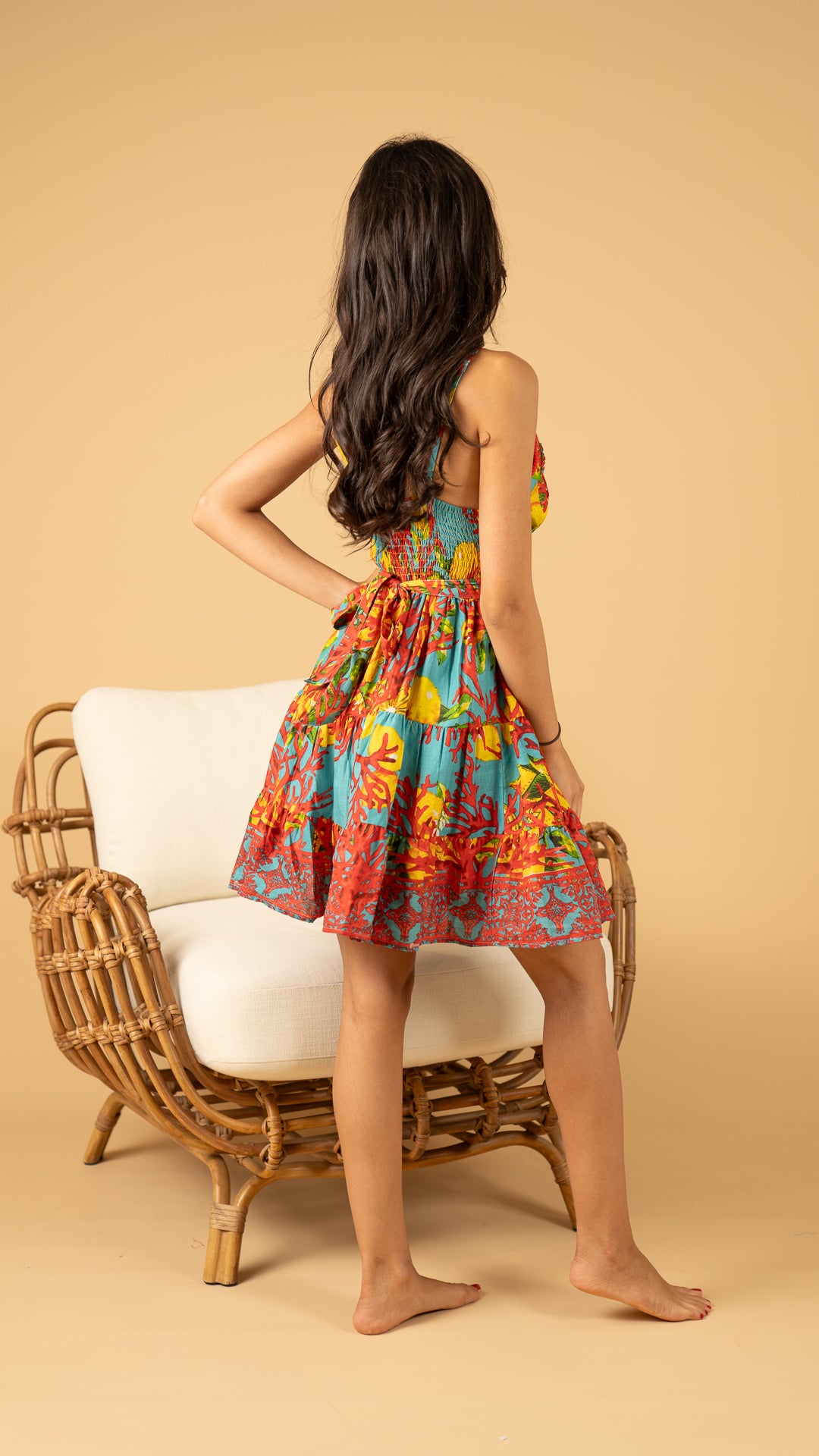 Blue Lemon  Summer Dress نفنوف without sleeve