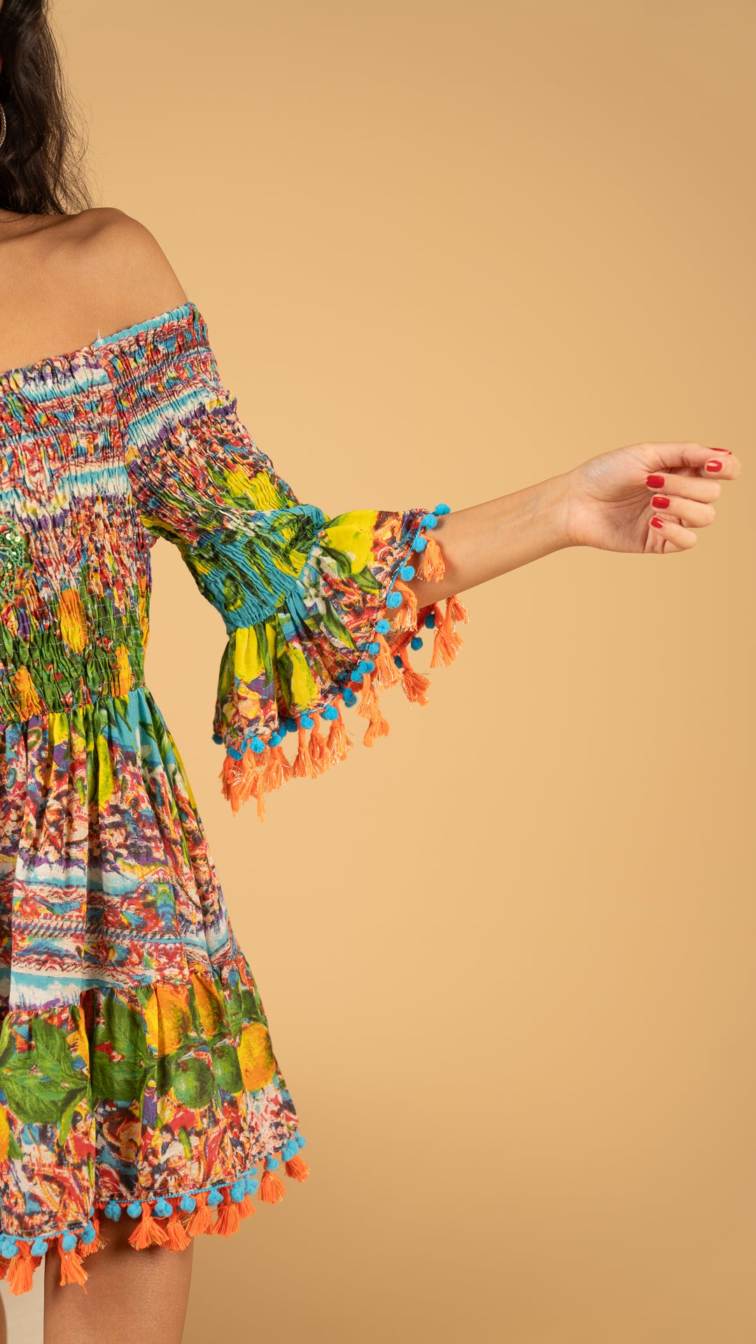 colorful short dress نفنوف ملون