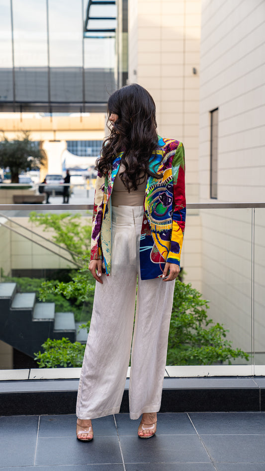 Coffee Overlap trouser / off white بنطرون