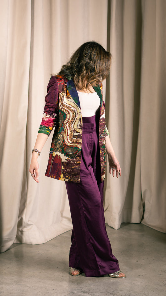 Maroon EMB Blazer جاكيت