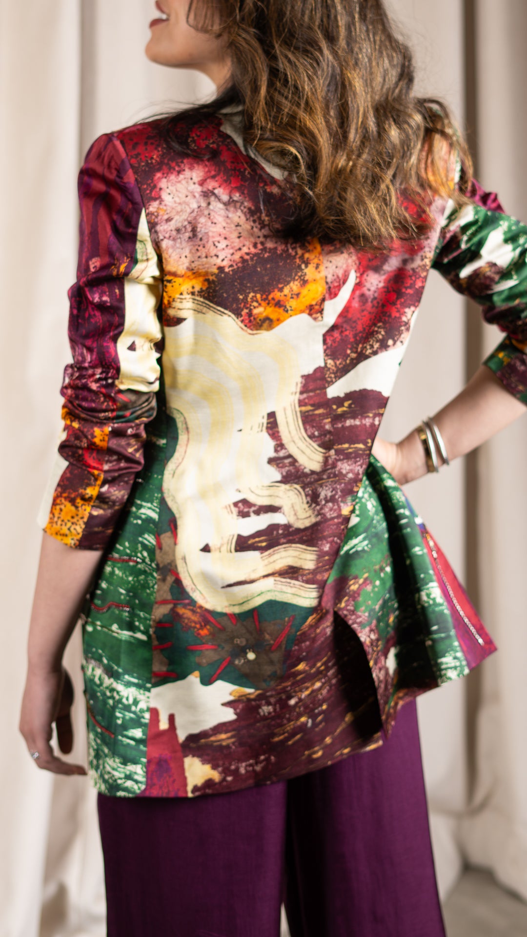 Maroon EMB Blazer جاكيت