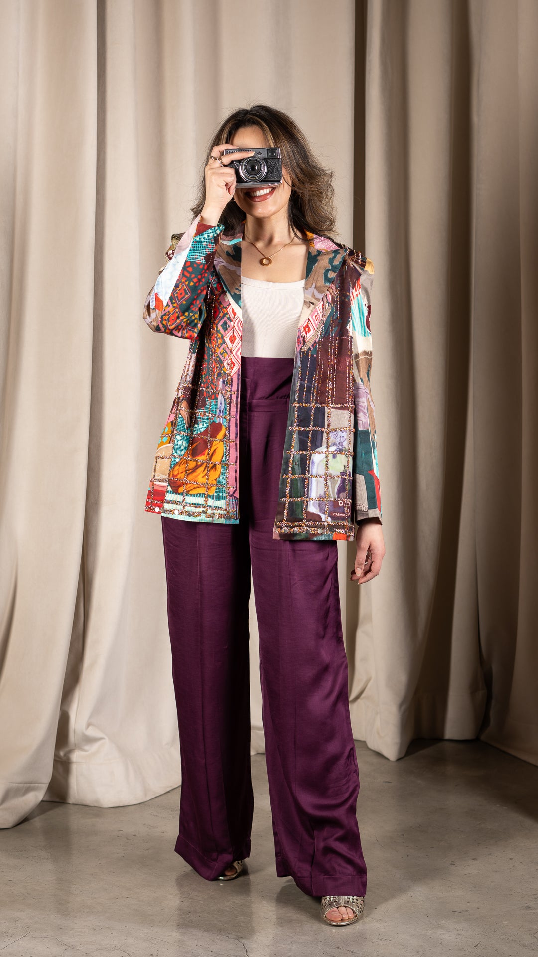 Coffee Overlap Trouser / maroon بنطرون