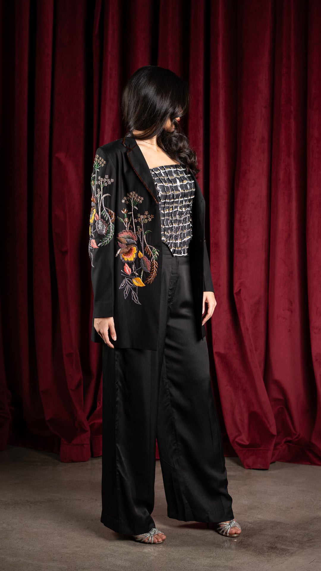 Coffee Overlap Trouser / Black بنطرون