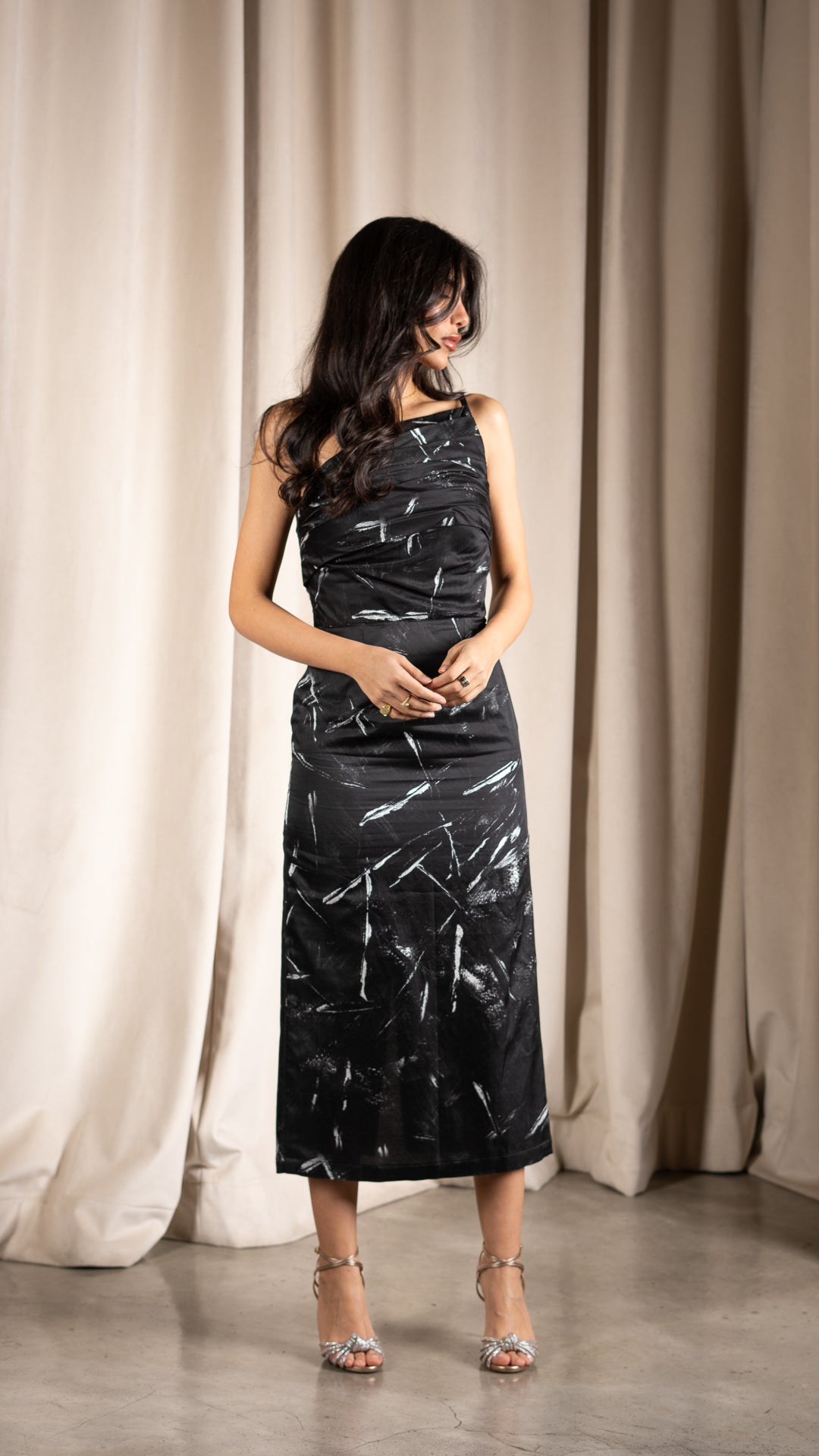 Black Foldover Dress نفنوف