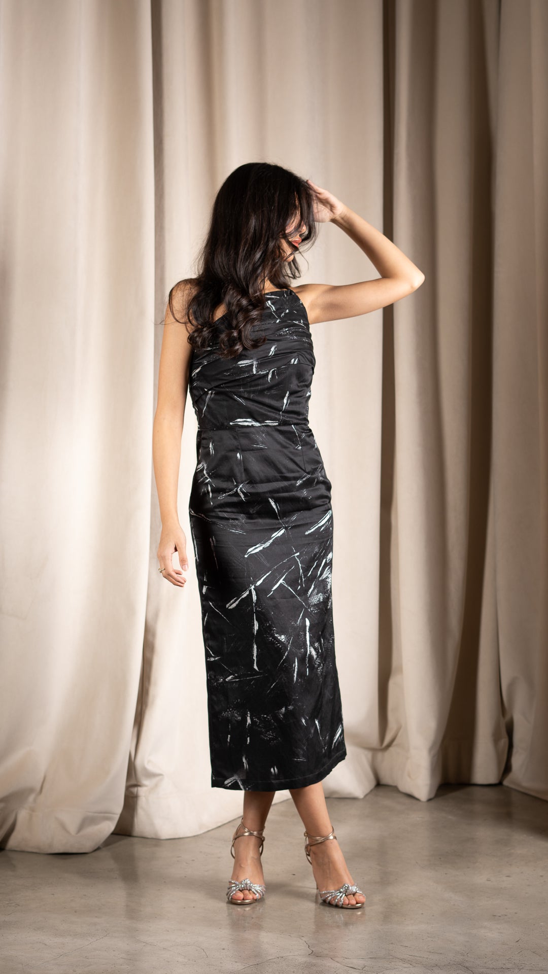 Black Foldover Dress نفنوف