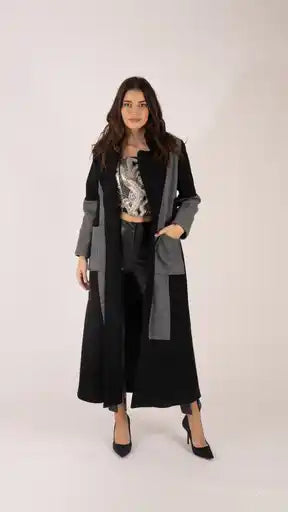Mix Material Coat  جاكيت