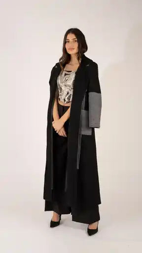 Mix Material Coat  جاكيت